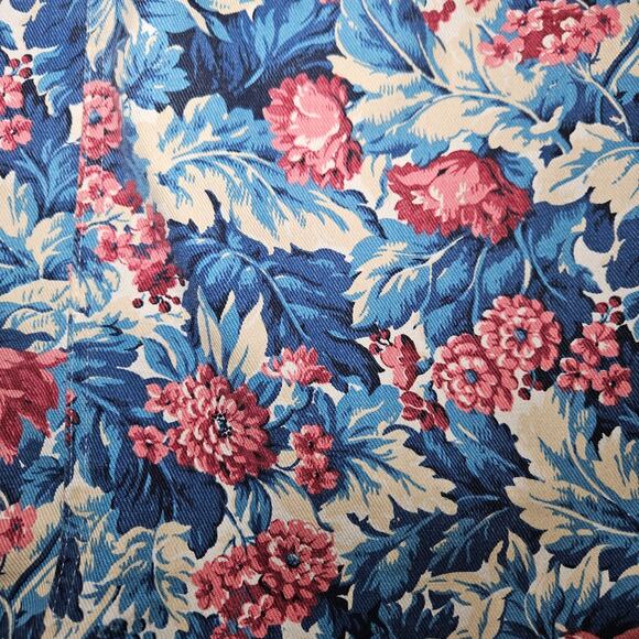 MDM Designs Skirt Womens 20W Blue Pink Floral Vintage USA Made Denim Maxi Skirt - Picture 2 of 11